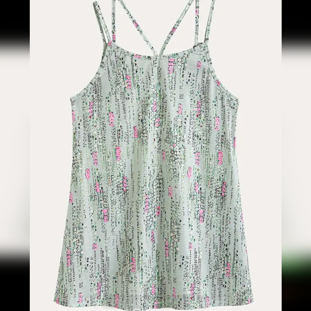 Nwt Green Print Top Size M/8-10 - Picture 2 of 5
